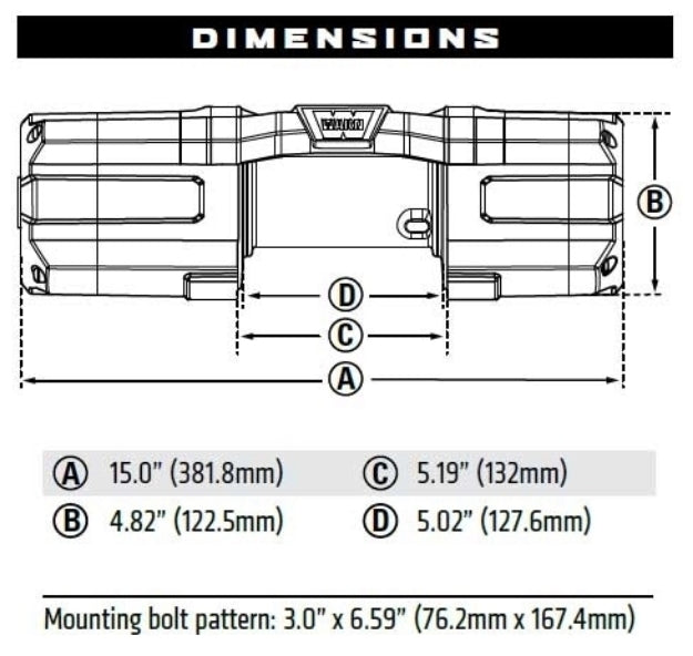 Warn AXON 45-S Winch with Synthetic Rope - 12V Drawing