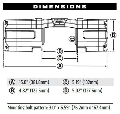 Warn AXON 45 Winch with Wire Rope - 12V Drawing