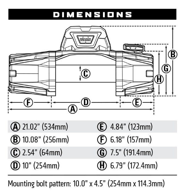 Warn VR EVO 10-S Winch with Synthetic Rope - 12V Drawing