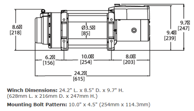 Warn 16.5ti 12V Winch Drawing