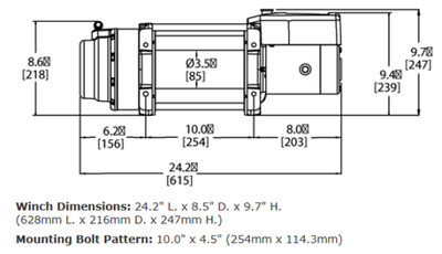 Warn 16.5ti 12V Winch Drawing